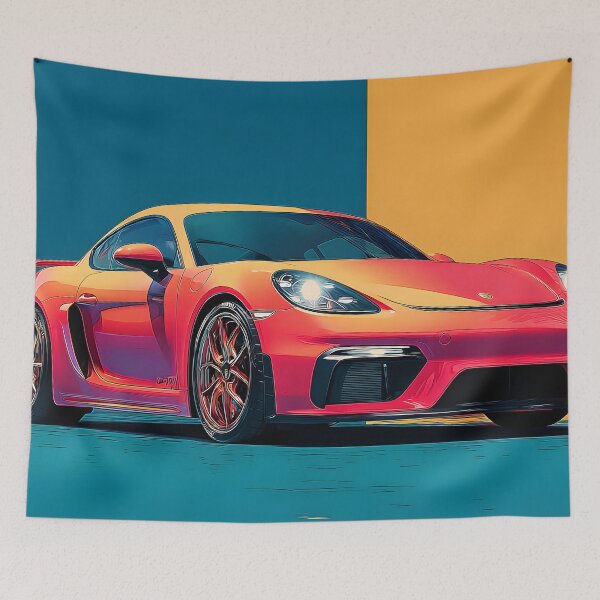 Item preview, Porsche 718 Cayman GT4 Modern Pop Art Home Décor designed and sold by AutoPopStudio.
