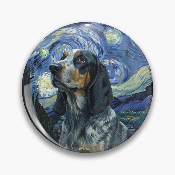 Item preview, Bluetick coonhound in the nigth with star and moon, impressionism, famous painting, Starry Night Style Van Gogh painting bluetick coonhound Lover designed and sold by Collagedream.