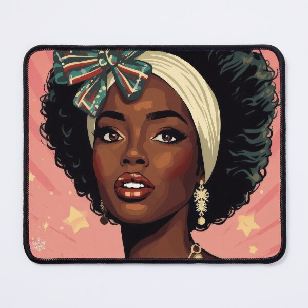 Item preview, Christmas Black Beauty Woman in Green Dress Afro Hair designed and sold by She was a  Dreamer....