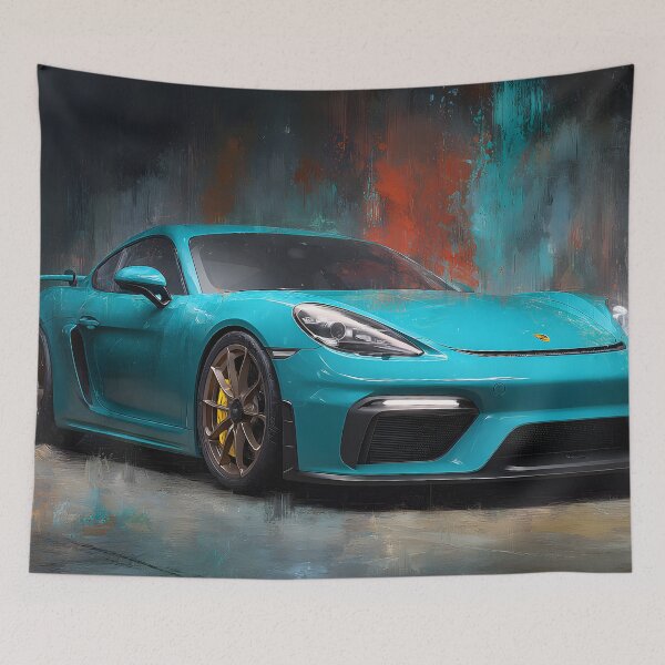 Item preview, Porsche 718 Cayman GT4 Color Splash Pop Art Print designed and sold by AutoPopStudio.