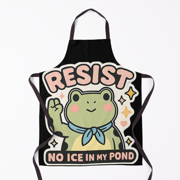 Item preview, Resist No Ice in My Pond frog climate awareness cute amphibian activist eco humor designed and sold by ArtDesignTp.
