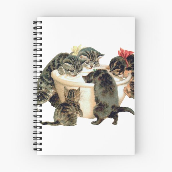 Item preview, Cute Kitty Drinking Milk Illustration kitty cute soft pretty cute cat adorable romantic pink tabby vintage pretty feline kat designed and sold by She was a  Dreamer....