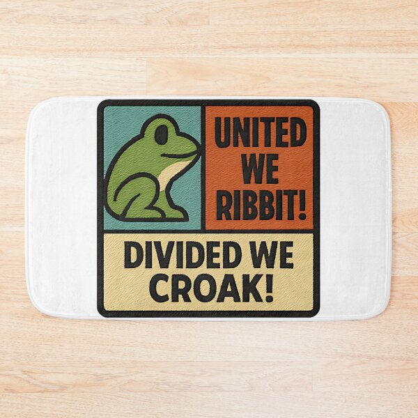 Item preview, United We Ribbit Divided We Croak funny frog quote humor amphibian unity design designed and sold by ArtDesignTp.