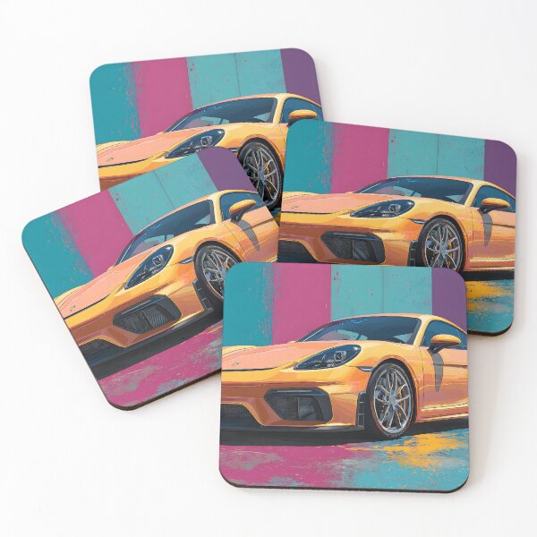 Item preview, Porsche 718 Cayman GT4 Bold Colors Pop Art Poster designed and sold by AutoPopStudio.