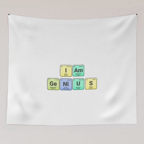 Item preview, I am genius,  Periodic Table Elements, Personalized Chemistry Design, Science Gift for Nerds & Students designed and sold by chipmuckdesignn.
