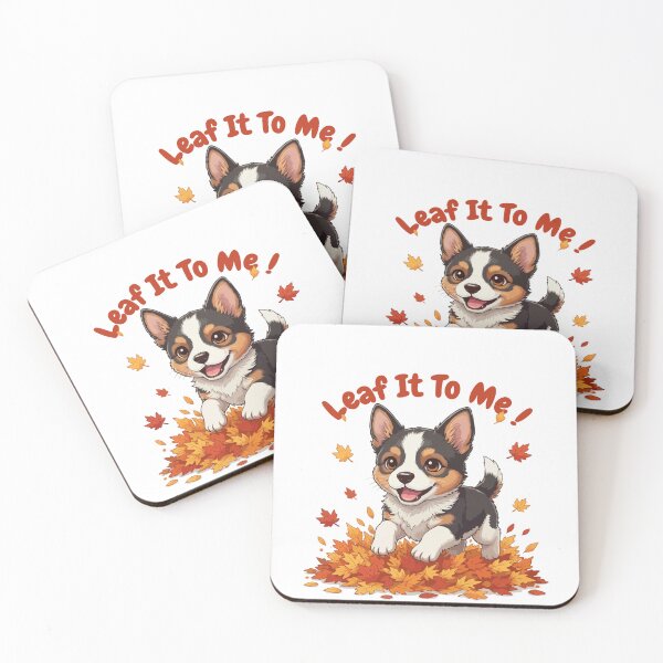 Item preview, Leaf It To Me Feist Dog Running in Fall Leaves Cute Autumn designed and sold by The Real Life Symphony.