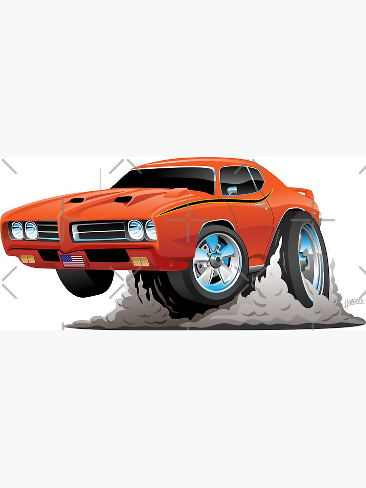 Classic American Muscle Car Cartoon by hobrath