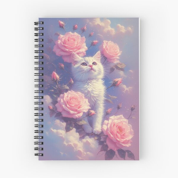 Item preview, kitty roses cute soft pretty cute cat adorable romantic pink tabby vintage pretty feline kat designed and sold by She was a  Dreamer....