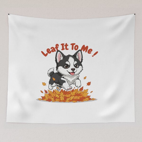 Item preview, Leaf It To Me Eurohound Dog Running in Fall Leaves Cute Autumn designed and sold by The Real Life Symphony.