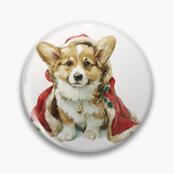 Item preview, Welsh corgi dog wearing his Santa Christmas cloak designed and sold by SusanAlisonArt.