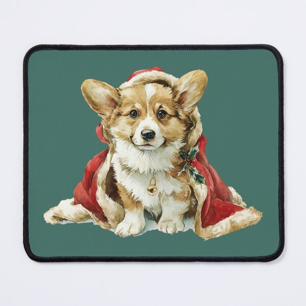 Item preview, Welsh corgi dog wearing his Santa Christmas cloak designed and sold by SusanAlisonArt.