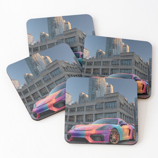 Item preview, Porsche 718 Cayman GT4 Illustration Pop Art Décor designed and sold by AutoPopStudio.
