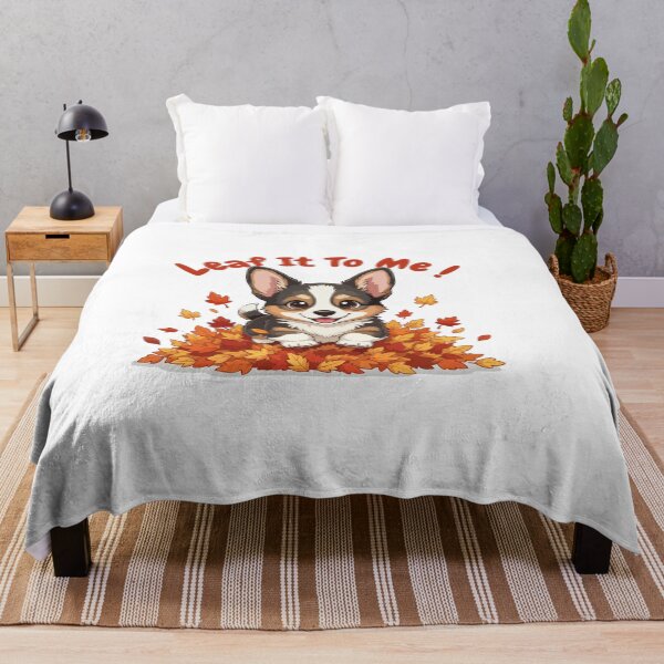 Item preview, Leaf It To Me Dorgi Dog Running in Fall Leaves Cute Autumn designed and sold by The Real Life Symphony.