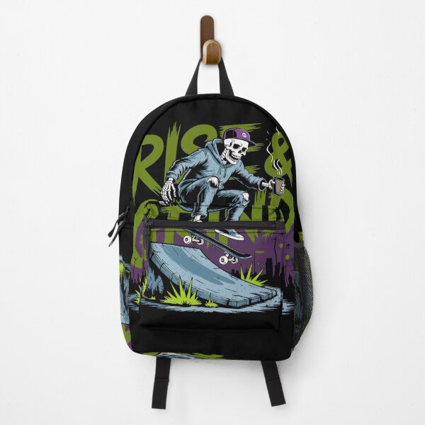 Item preview, Skateboarding Skeleton - Rise & Grind -Skateboard designed and sold by RaceDayRags.
