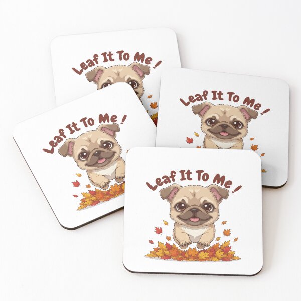 Item preview, Leaf It To Me Chug Dog Running in Fall Leaves Cute Autumn designed and sold by The Real Life Symphony.