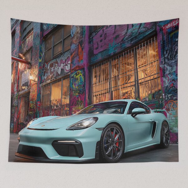 Item preview, Porsche 718 Cayman GT4 Vibrant Modern Art Print designed and sold by AutoPopStudio.