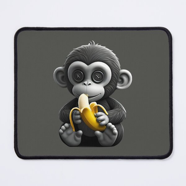 Item preview, Small monkey toy eating a banana designed and sold by PrintLabStudio.