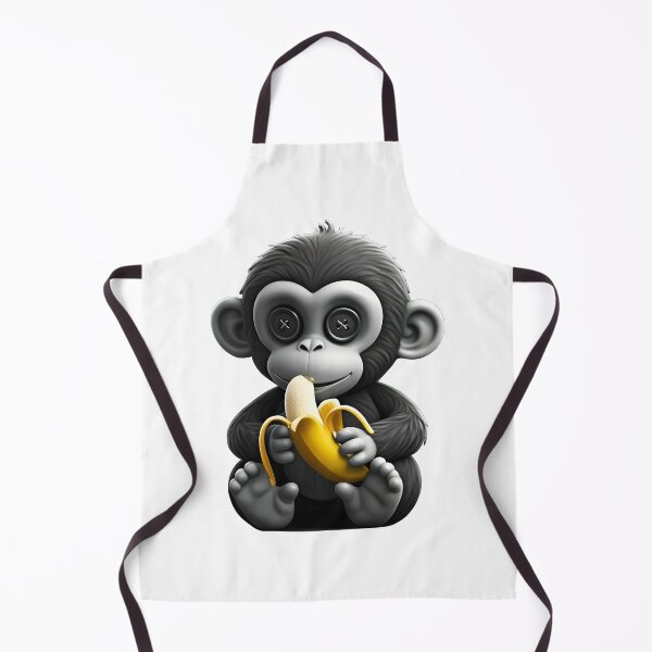 Item preview, Small monkey toy eating a banana designed and sold by PrintLabStudio.