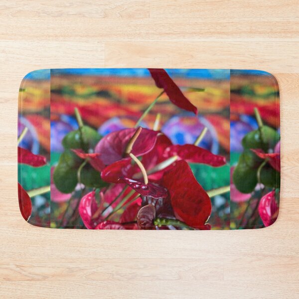 Item preview, Tropical Anthuriums Against Painted Sunset” designed and sold by TrisaThyme.