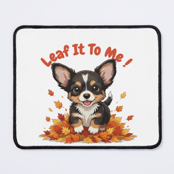 Item preview, Leaf It To Me Chiweenie Dog Running in Fall Leaves Cute Autumn designed and sold by The Real Life Symphony.