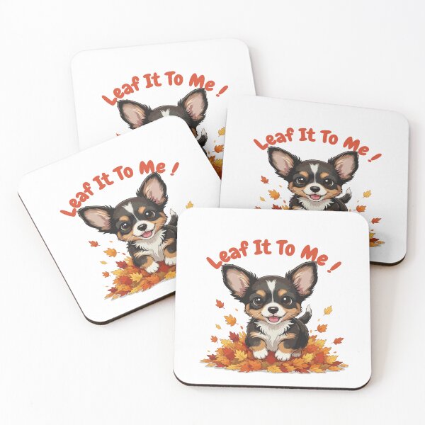 Item preview, Leaf It To Me Chiweenie Dog Running in Fall Leaves Cute Autumn designed and sold by The Real Life Symphony.