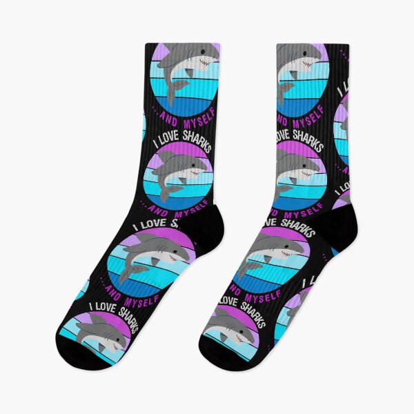 Item preview, I love sharks and myself funny design designed and sold by Logiprint.