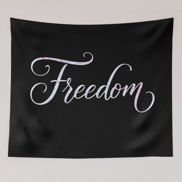 Item preview, Freedom Calligraphy Word Art – Pastel Marble Script  designed and sold by creativerooney.