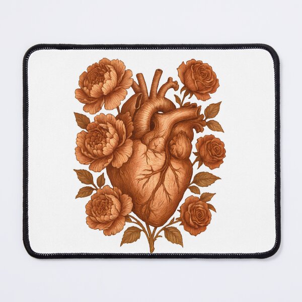 Item preview, Anatomical heart with vintage flowers designed and sold by Yuliik.