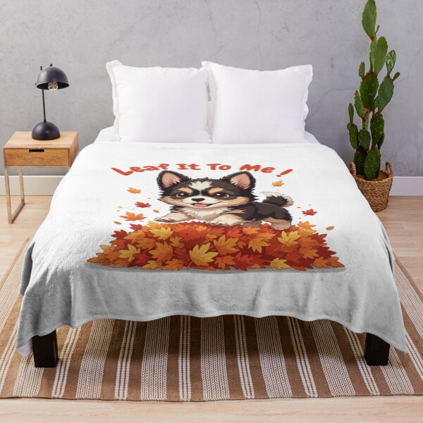 Item preview, Leaf It To Me Chipin Dog Running in Fall Leaves Cute Autumn designed and sold by The Real Life Symphony.