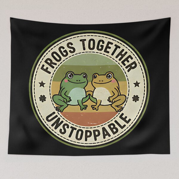 Item preview, Frogs Together Unstoppable friendship unity frog lover cute amphibian art designed and sold by ArtDesignTp.