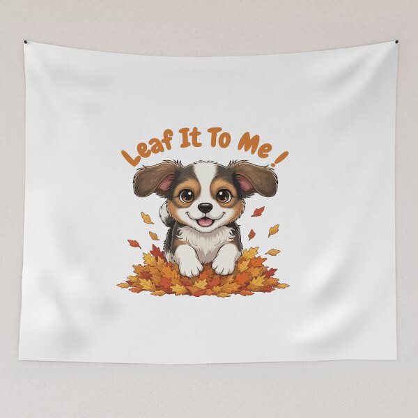 Item preview, Leaf It To Me Beaglier Dog Running in Fall Leaves Cute Autumn designed and sold by The Real Life Symphony.