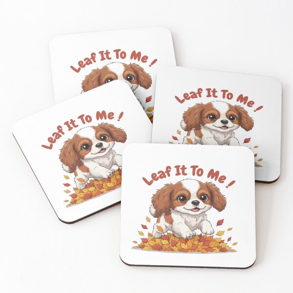 Item preview, Leaf It To Me English Toy Spaniel Dog Running in Fall Leaves Cute Autumn designed and sold by The Real Life Symphony.