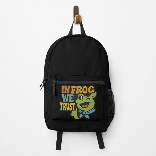 Item preview, In Frog We Trust cute cartoon frog funny amphibian humor retro vintage art designed and sold by ArtDesignTp.