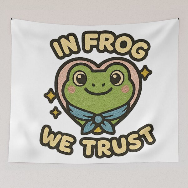 Item preview, In Frog We Trust adorable frog heart design cute amphibian love funny art designed and sold by ArtDesignTp.