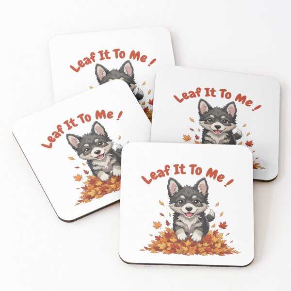 Item preview, Leaf It To Me Greyster Dog Running in Fall Leaves Cute Autumn designed and sold by The Real Life Symphony.