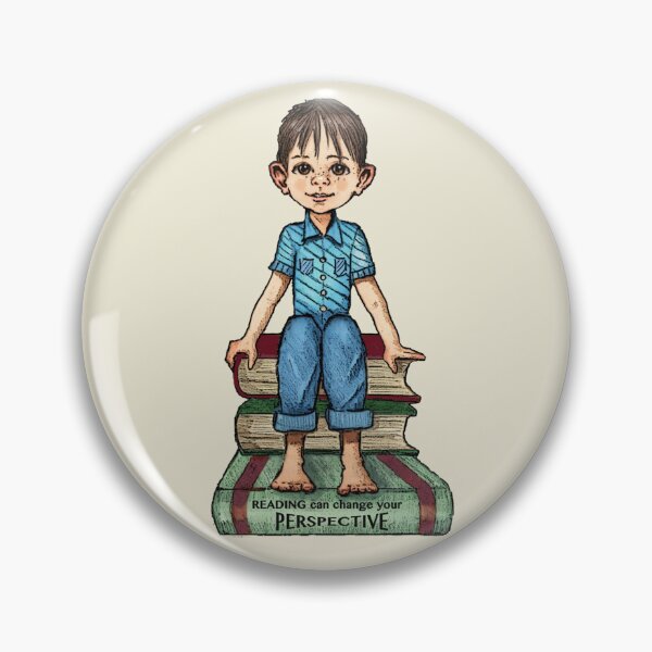 Item preview, Reading Can Change Perspective, Boy Sitting on Books designed and sold by JoyfulWhimsy.