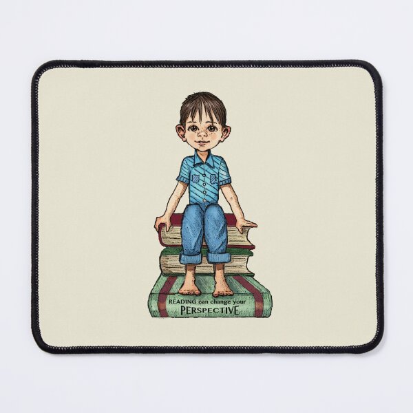Item preview, Reading Can Change Perspective, Boy Sitting on Books designed and sold by JoyfulWhimsy.