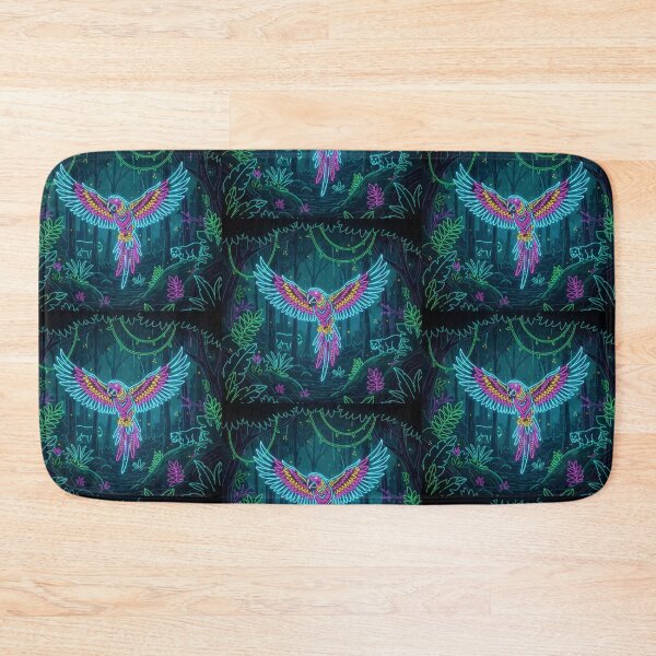 Item preview, Bright neon macaw in the mysterious rainforest designed and sold by Gletschie.