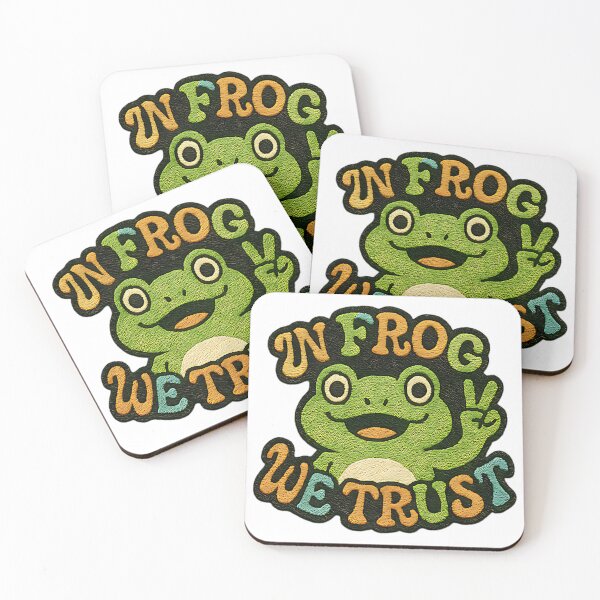 Item preview, In Frog We Trust peace sign frog funny design cute amphibian retro humor designed and sold by ArtDesignTp.