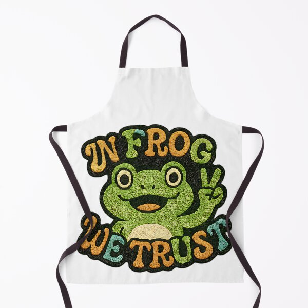 Item preview, In Frog We Trust peace sign frog funny design cute amphibian retro humor designed and sold by ArtDesignTp.