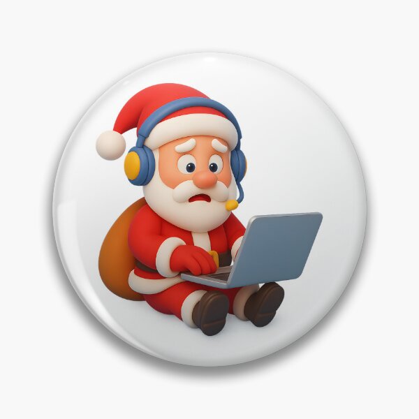 Item preview, 3D Santa Working on Laptop designed and sold by Anna Koneva.