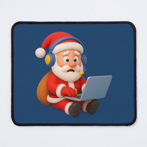 Item preview, 3D Santa Working on Laptop designed and sold by Anna Koneva.
