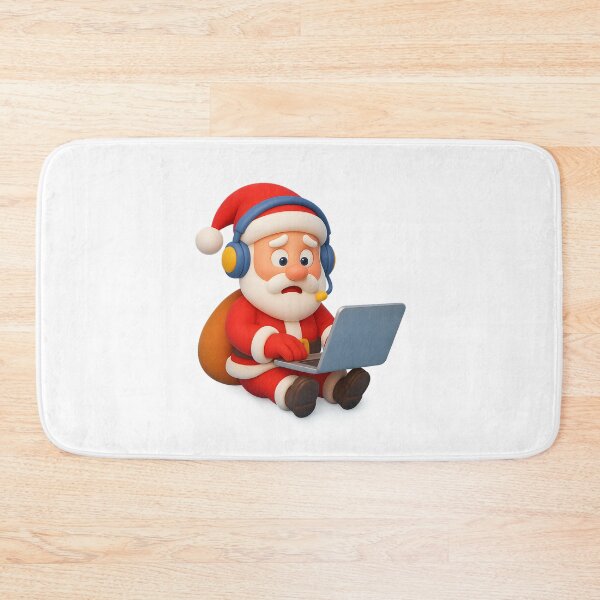 Item preview, 3D Santa Working on Laptop designed and sold by Anna Koneva.