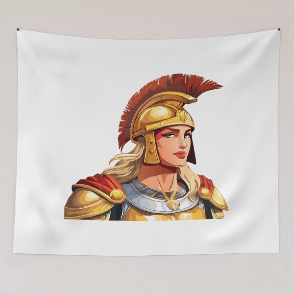 Item preview, Greek warrior woman profile in classical, Ancient Greek goddess Athena Pallas with in a helmet designed and sold by Danler.