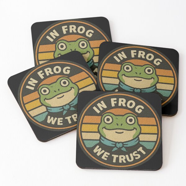 Item preview, In Frog We Trust retro frog badge vintage amphibian funny design humor art designed and sold by ArtDesignTp.