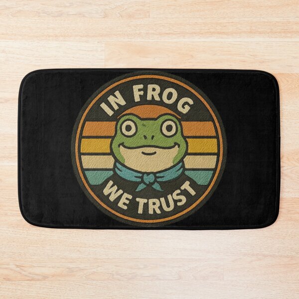 Item preview, In Frog We Trust retro frog badge vintage amphibian funny design humor art designed and sold by ArtDesignTp.