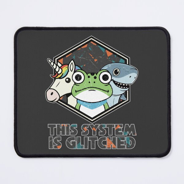Item preview, This System Is Glitched | Portland Frog Unicorn Shark Protest Glitch Art designed and sold by 3MillsDesign.