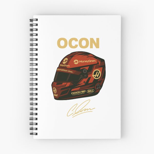 Item preview, Esteban Ocon Haas Helmet Illustration | Formula 1 Motorsport Art designed and sold by CRacing Motorsport Club.