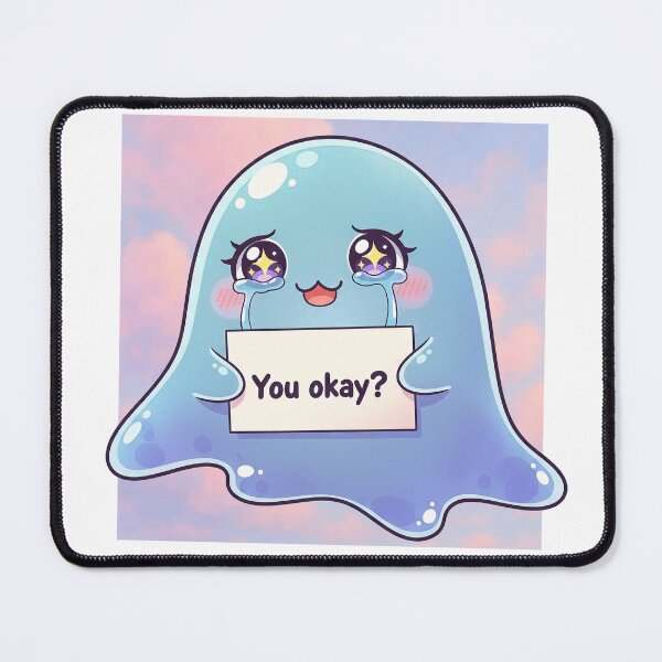 Item preview, “You Okay?” Cute Jelly Creature Support Art designed and sold by Jaded's Cute Clips.