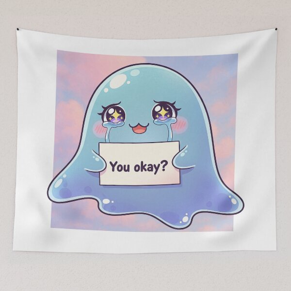 Item preview, “You Okay?” Cute Jelly Creature Support Art designed and sold by Jaded's Cute Clips.